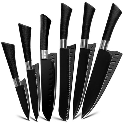 Black Stainless steel knife set