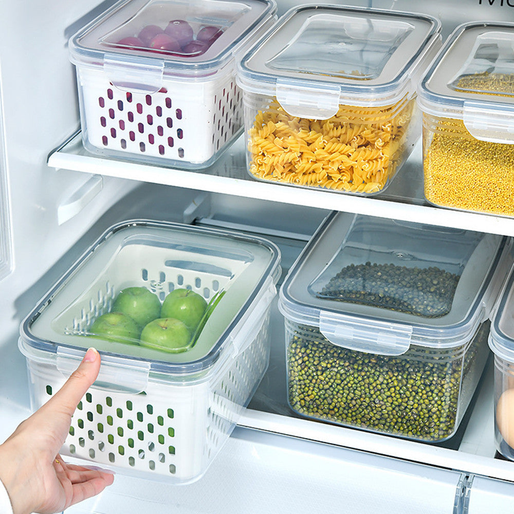 D-GROEE Containers for Fridge, Double-layer Dustproof Container