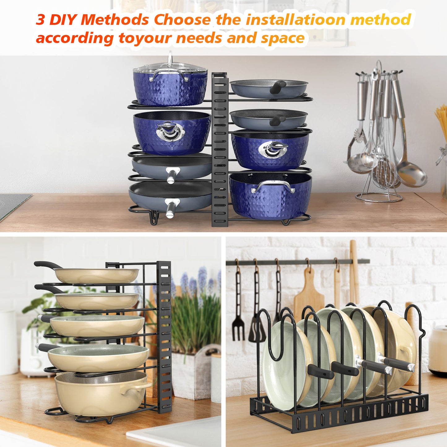 8 Tier Adjustable Pot And Pan Organiser