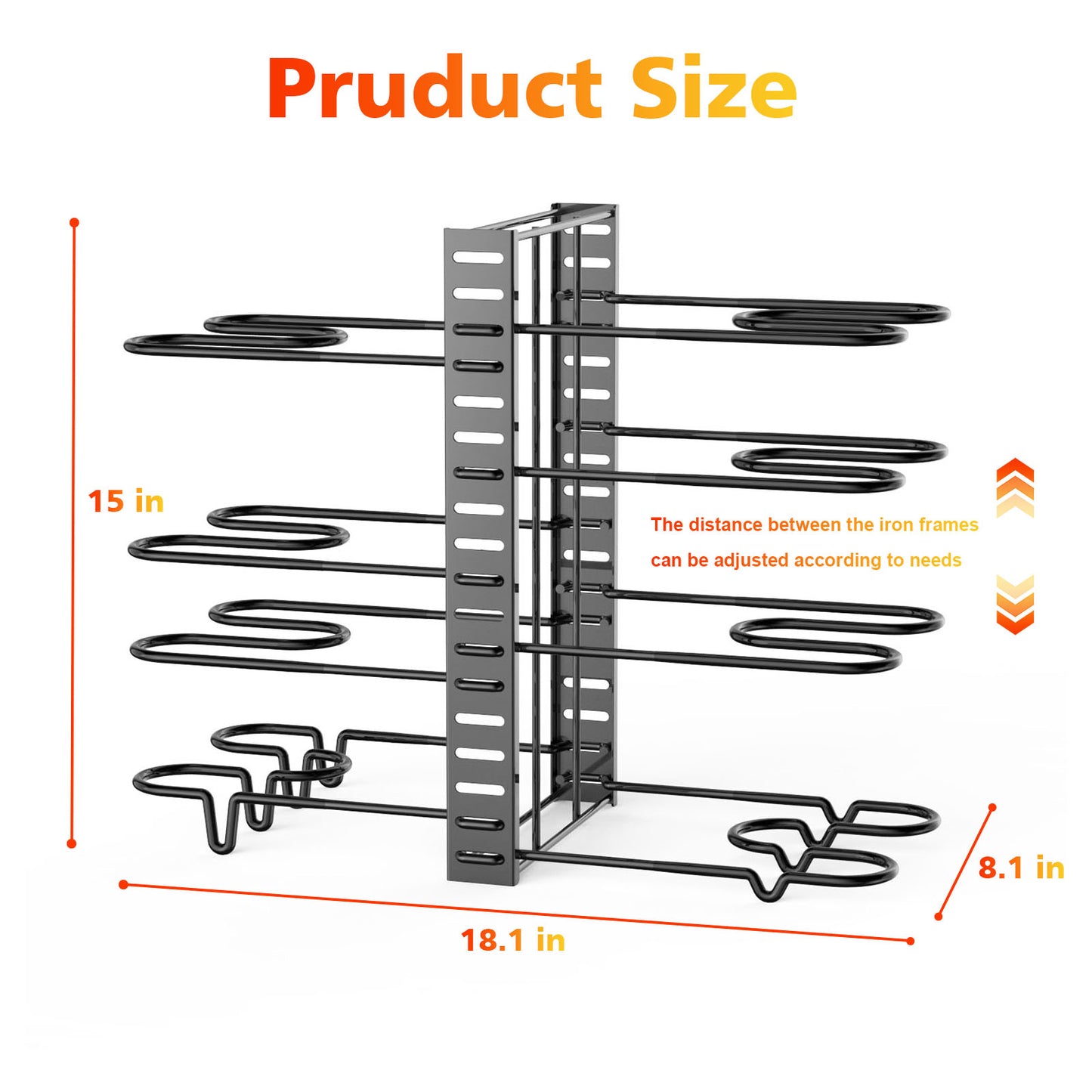 8 Tier Adjustable Pot And Pan Organiser